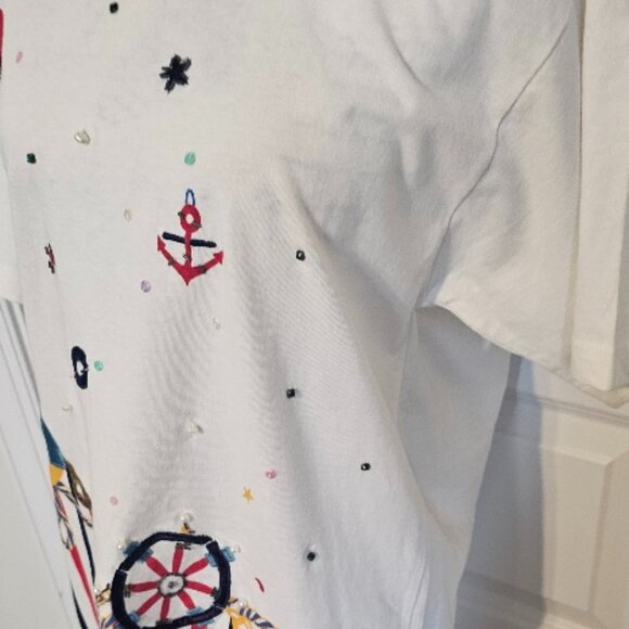 NWT Sail Away Size Large Sailing Cruise Ocean Sea Blouse Top Tunic Shirt - Picture 3 of 8